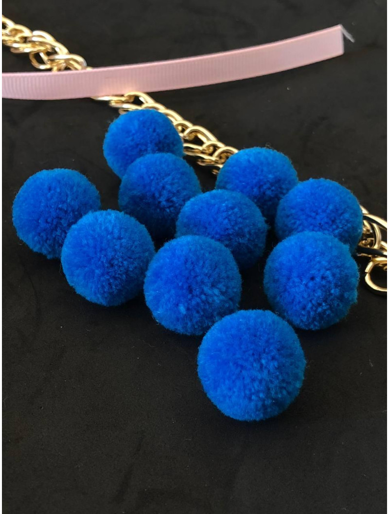 Помпон текстильний. Розмір 2 см. Колір - синій.