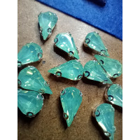 Страз (акрил) у металевій оправі. Розмір  8×13 мм. Колір  салатовий.