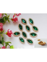 Стразовий декор. Розмір 20×12 мм. Колір зелена бірюза. Ціна вказана за 1 шт.