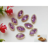 Стразовий декор. Розмір 20×12 мм. Колір бузковий. Ціна вказана за 1 шт.