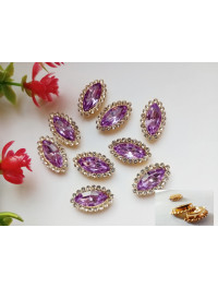 Стразовий декор. Розмір 20×12 мм. Колір бузковий. Ціна вказана за 1 шт.