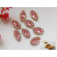 Стразовий декор. Розмір 20×12 мм. Колір рожевий. Ціна вказана за 1 шт.