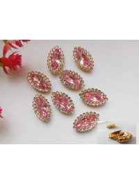 Стразовий декор. Розмір 20×12 мм. Колір рожевий. Ціна вказана за 1 шт.