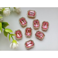 Стразовий декор. Розмір 19×15 мм. Колір рожевий. Ціна вказана за 1 шт.