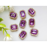 Стразовий декор. Розмір 19×15 мм. Колір бузковий. Ціна вказана за 1 шт.