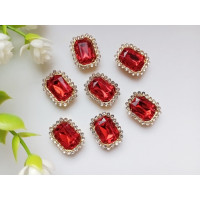Стразовий декор. Розмір 19×15 мм. Колір червоний. Ціна вказана за 1 шт.