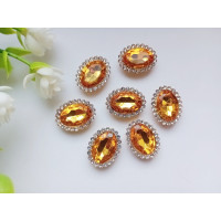 Стразовый декор. Размер 18×14 мм. Цвет желтый. Цена указана за 1 шт.