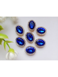 Стразовий декор. Розмір 18×14 мм. Колір синій. Ціна вказана за 1 шт.
