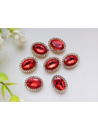 Стразовий декор. Розмір 18×14 мм. Колір червоний. Ціна вказана за 1 шт.