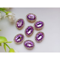 Стразовый декор. Размер 18×14 мм. Цвет сиреневый. Цена указана за 1 шт.