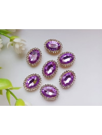 Стразовий декор. Розмір 18×14 мм. Колір бузковий. Ціна вказана за 1 шт.