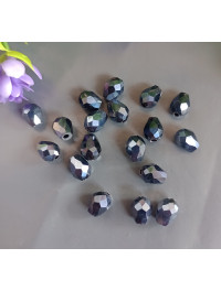 Кришталеві намистини*крапля*. Розмір 6*8 мм. Колір гематитовий. Ціна вказана за 1 шт.