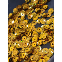 Паєтки грань круглі. Розмір 6 мм. золото голограма. паковання  5 грамів
