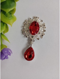 Декор для бантика. Розмір 45×25 мм. Колір червоний.