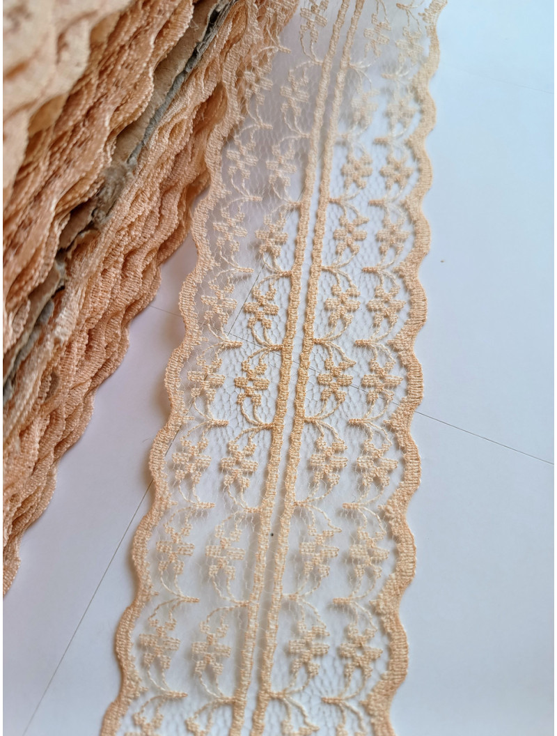 Мереживо гіпюр двостороннє 4 см тілесно. Ціна вказана за 1 метр