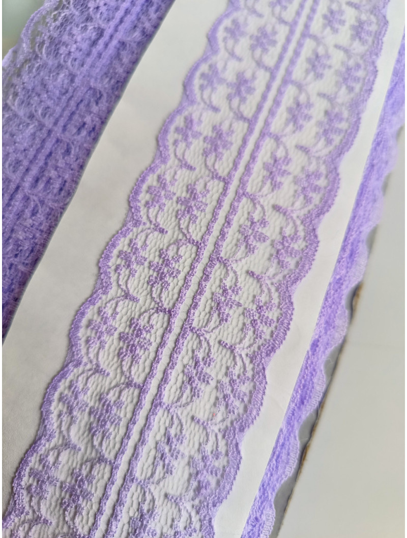 Мереживо гіпюр двостороннє 4 см світлий фіолетовий. Ціна вказана за 1 метр