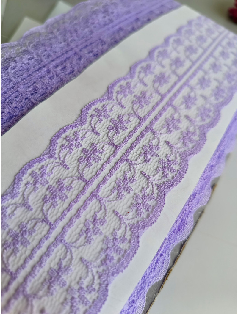 Мереживо гіпюр двостороннє 4 см світлий фіолетовий. Ціна вказана за 1 метр