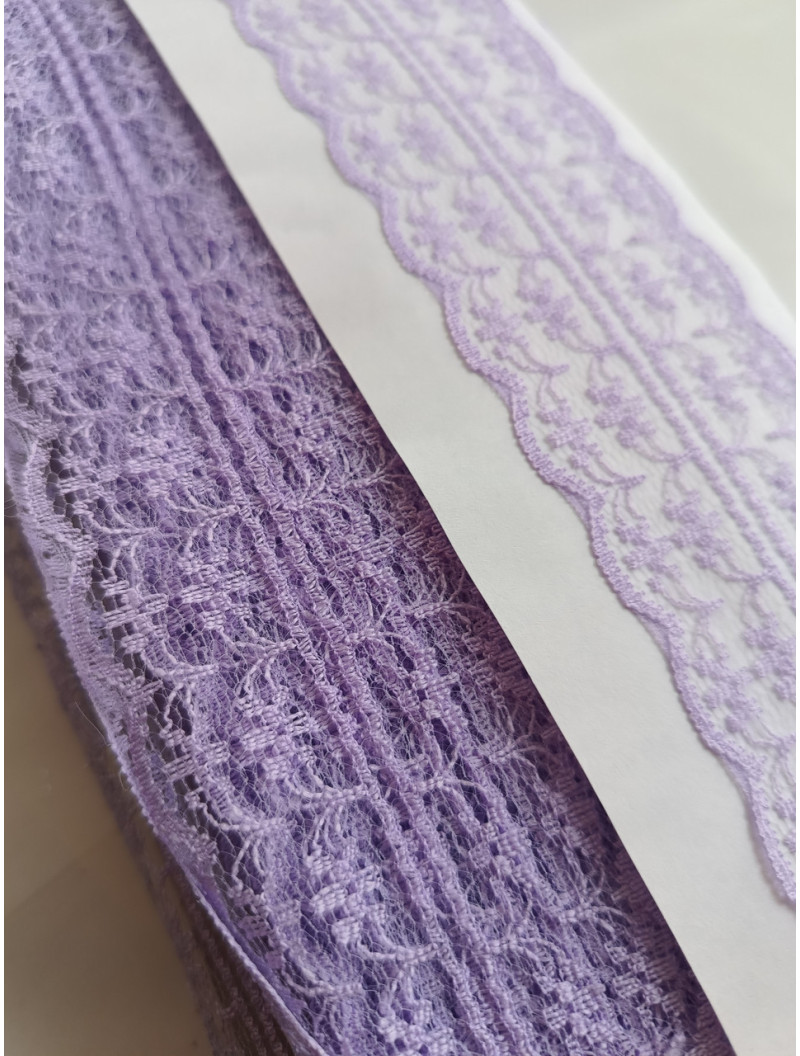 Мереживо гіпюр двостороннє 4 см світлий фіолетовий. Ціна вказана за 1 метр