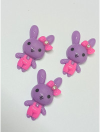 Кабашон "дівчинка" розмір 35×20 мм. Колір фіолетовий.