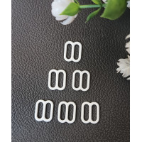 Регулятор для бретелей/1 шт./металл белый эмаль/13 мм