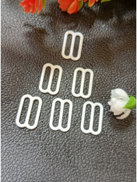 Регулятор для бретелей/1 шт./метал білий емаль/15 мм