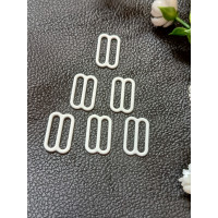 Регулятор для бретелей/1 шт./метал білий емаль/19 мм