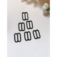 Регулятор для бретелей/1 шт./сірий колір чорна емаль/15 мм