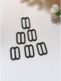 Регулятор для бретелей/1 шт./сірий колір чорна емаль/15 мм