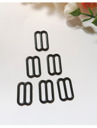 Регулятор для бретелей/1 шт./сірий колір чорна емаль/19 мм