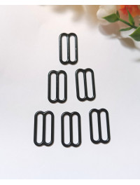 Регулятор для бретелей/1 шт./сірий колір чорна емаль/21 мм