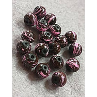 Бусины керамика/8 мм/ цена за 1 шт./ мраморный розовый