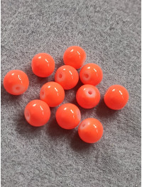 Бусини кераміка/8 мм/ ціна за 1 шт./жовтогарячий