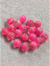 Бусини кераміка/8 мм/ ціна за 1 шт./рожево-прозорий