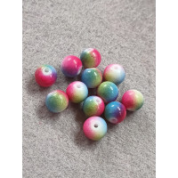 Бусини кераміка/8 мм/ ціна за 1 шт./ райдужний