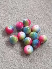Бусини кераміка/8 мм/ ціна за 1 шт./ райдужний