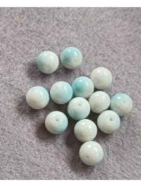 Бусини кераміка/8 мм/ ціна за 1 шт./біло-блакитний