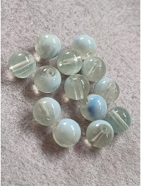 Бусини кераміка/8 мм/ ціна за 1 шт./ прозоро-блакитний