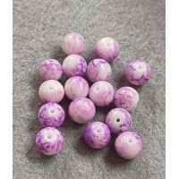 Бусини кераміка/8 мм/ ціна за 1 шт./фіолетовий мармуровий