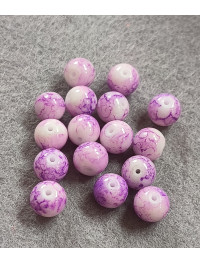 Бусини кераміка/8 мм/ ціна за 1 шт./фіолетовий мармуровий