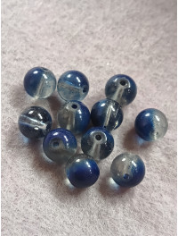 Бусини кераміка/8 мм/ ціна за 1 шт./ прозоро-синій