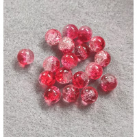 Бусини кераміка/8 мм/ ціна за 1 шт./червоно-прозорий