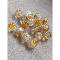 Бусини кераміка/8 мм/ ціна за 1 шт./кармельно-прозорий