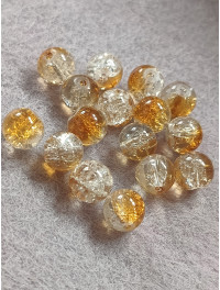 Бусини кераміка/8 мм/ ціна за 1 шт./кармельно-прозорий