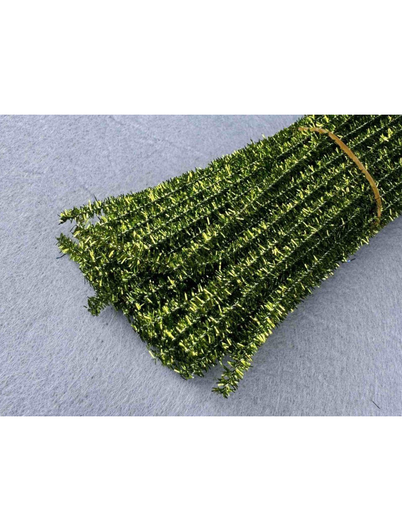 Сінельний дріт із люрексом / 30 см / 5 мм / 1 шт / зелений