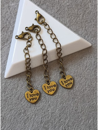 Подовжувач із карабіном/ Бронза/Кабін 12 мм/ ланцюг 5 см