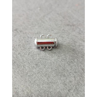 Замок магнитный. Размер 6*15 мм. На две линии. Цвет – сталь