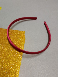 Обруч (заготовка) пластик з атласною стрічкою/0.9 см/бордовий