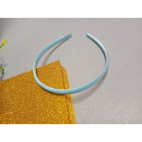 Обруч (заготовка) пластик з атласною стрічкою/0.9 см/блакитний світлий