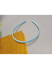 Обруч (заготовка) пластик з атласною стрічкою/0.9 см/блакитний світлий