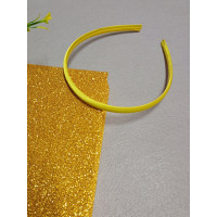 Обруч (заготовка) пластик з атласною стрічкою/0.9 см/жовтий